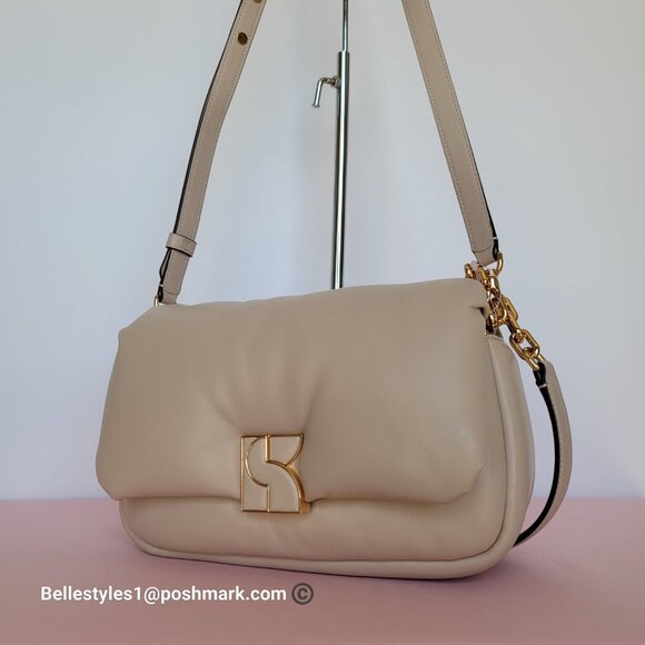 KATE SPADE Dakota Puffy Smooth Leather Convertible Crossbody Bag- Feather🎈$248⭐ - Picture 5 of 16